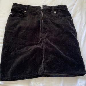 Velvet mini skirt